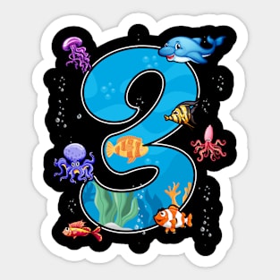 3rd birthday aquarium Sticker